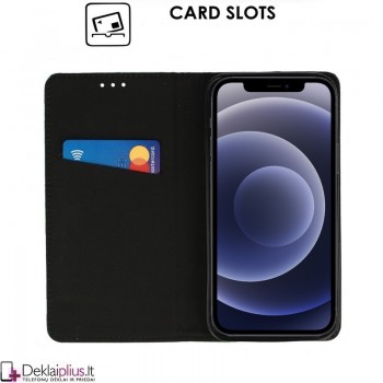 Telone atverčiamas gėlėtas dėklas - juodas su žaliu (Apple Iphone 12/12 Pro) Telone atverčiamas gėlėtas dėklas - juodas su žaliu (Apple Iphone 12/12 Pro)